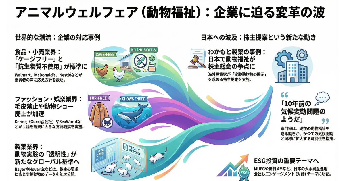 動物福祉（アニマルウェルフェア）向上を促した株主・投資家等提案および企業方針転換の代表事例集