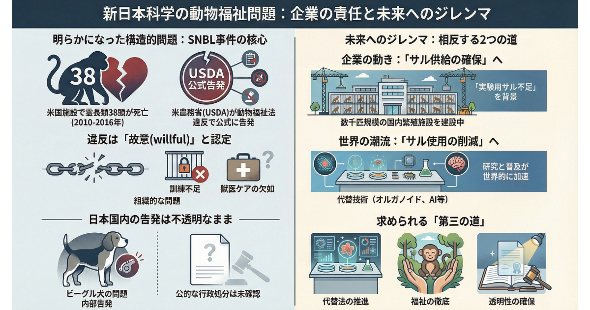 新日本科学の実験施設問題｜米国サル38頭死亡と告発の全記録